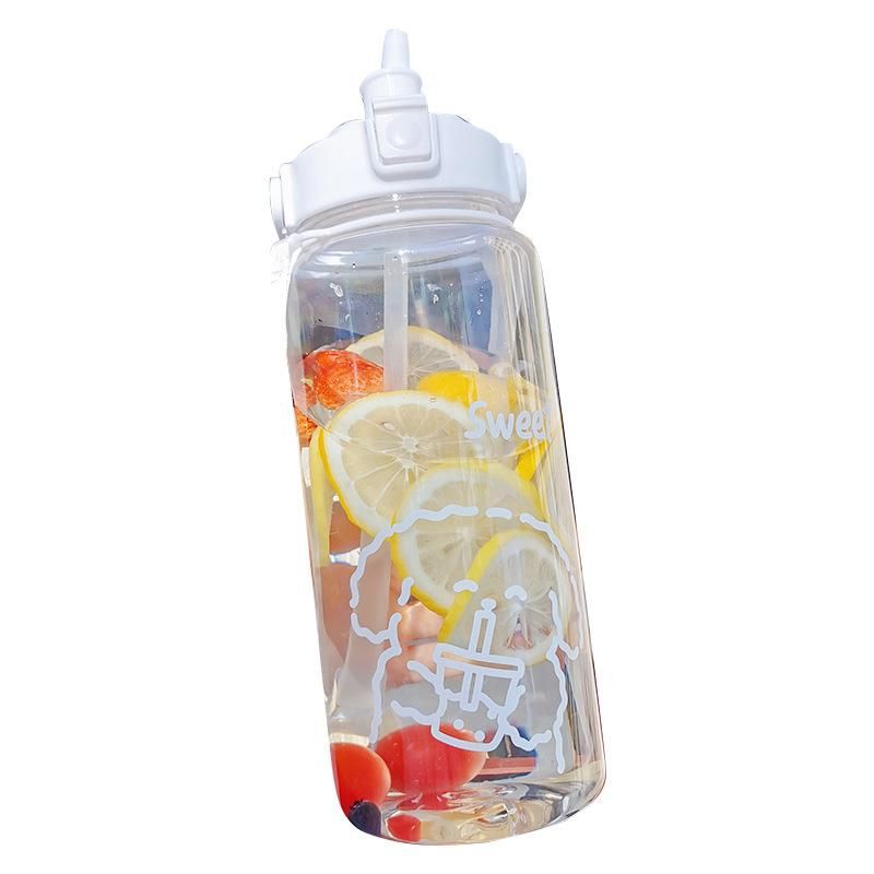 Large-Capacity Water Bottle Motivational Water Bottle 2000 ml